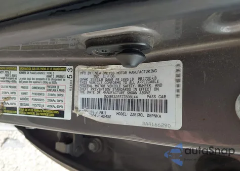 2007 Toyota Corolla Ce/Le/S z USA, uszkodzony, nr VIN 1NXBR32E57Z83814